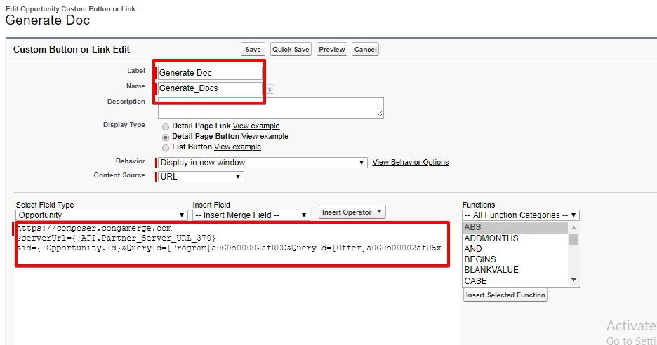 Edit Opportunity Custom Button or Link_ Generate Doc _ Salesforce - Developer Edition 