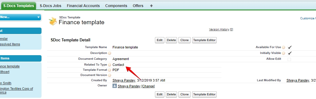 SDoc Template_ Finance template _ Salesforce - Developer Edition